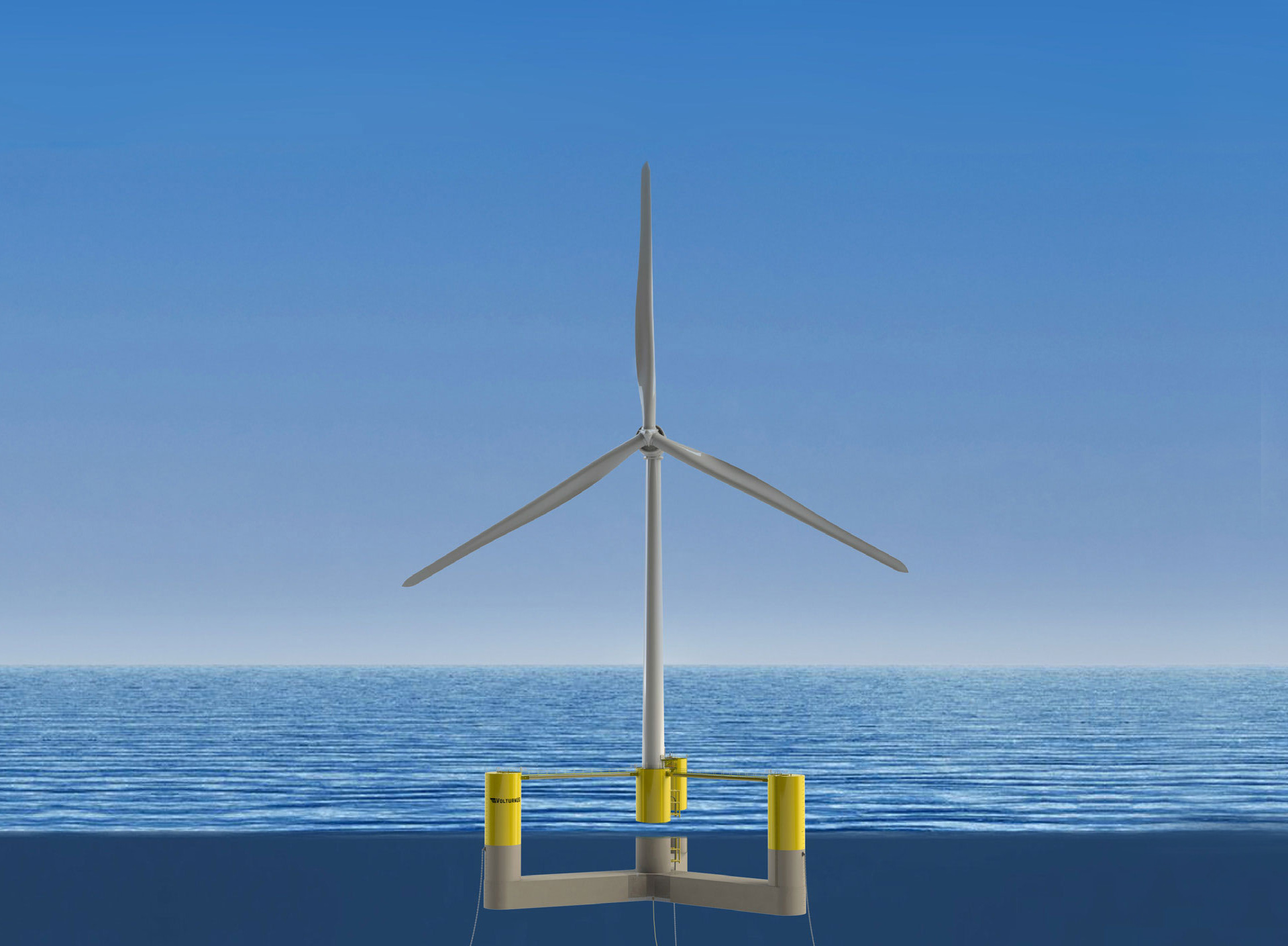 Conceptual rendering of floating wind turbine